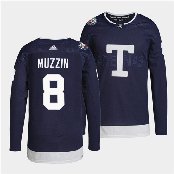 Men's Navy Toronto Maple Leafs #8 Jake Muzzin 2022 Heritage Classic Stitched Jersey
